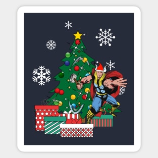 Thor Around The Christmas Tree Sticker